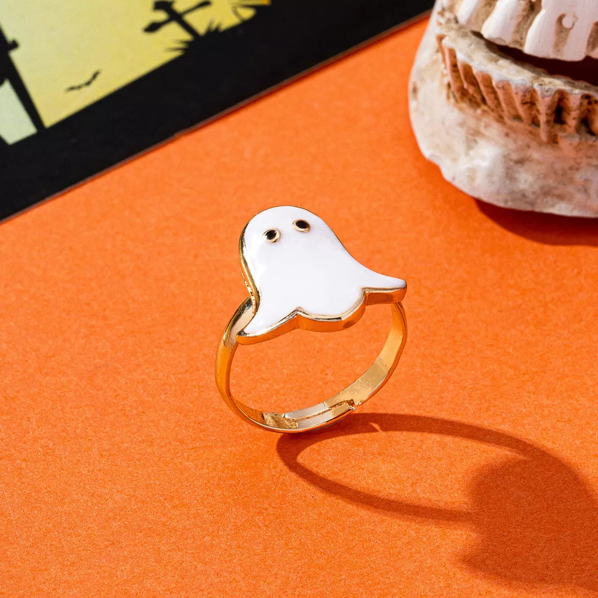 Halloween Ghost 18K Gold-Plated Ring - Lilixa.store
