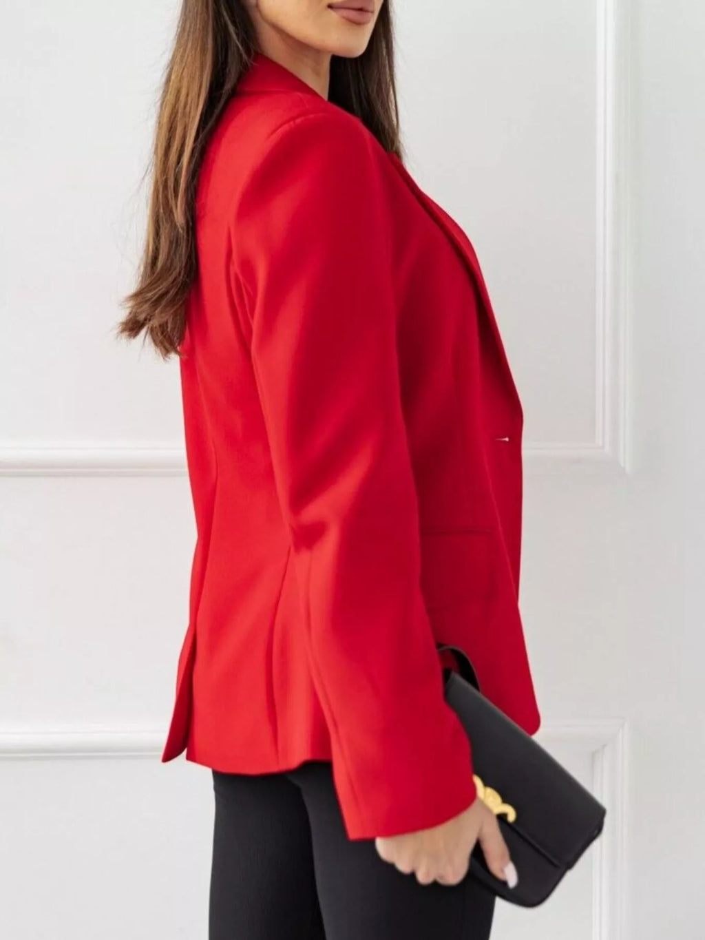 Lapel Collar One Button Blazer - Lilixa.store