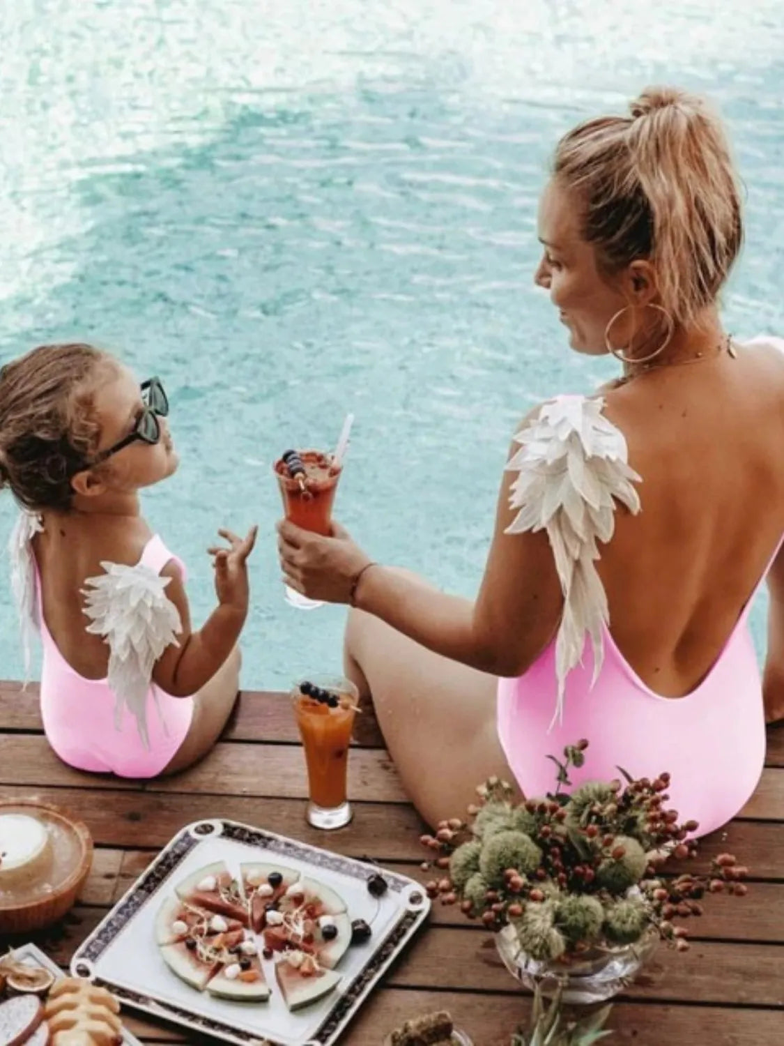 Backless Wide Strap Parent-Child Swimwear - Lilixa.store