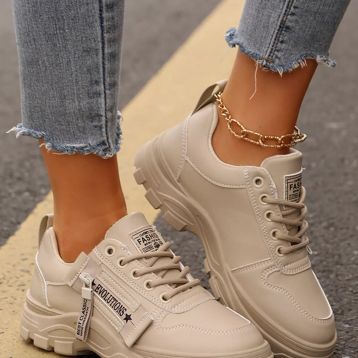 Lace Up Round Toe Athletic - Lilixa.store