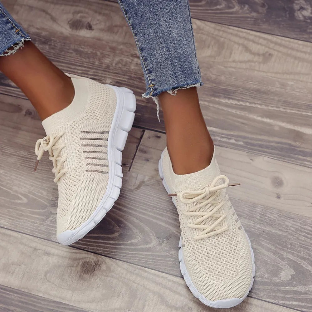 Breathable Mesh Round Toe Lace Up Athletic - Lilixa.store