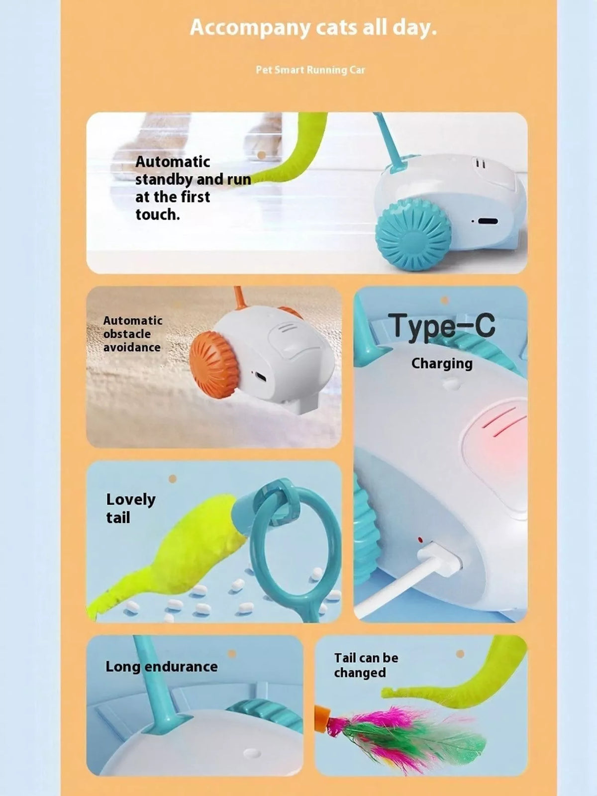 Interactive Self-Rotating Pet Teaser Toy - Lilixa.store