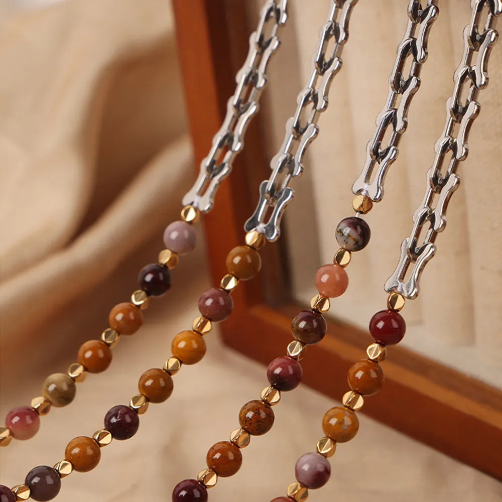 Titanium Steel Egg Yolk Stone Necklace - Lilixa.store
