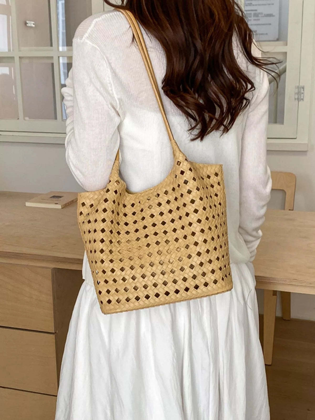 Woven Leather Shoulder Bag - Lilixa.store