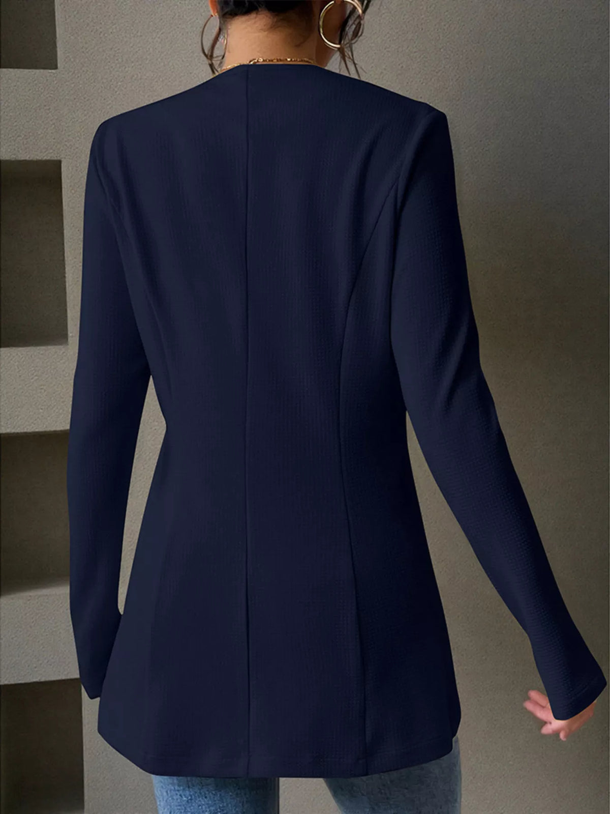 One Button Long Sleeve Blazer - Lilixa.store