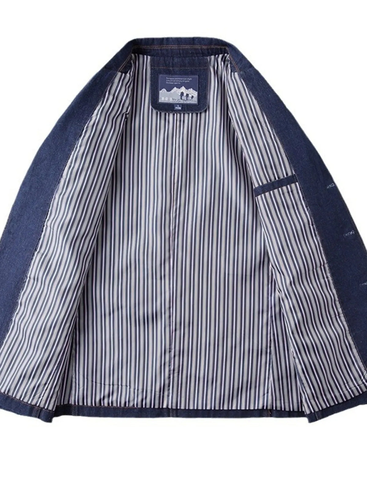 Men's Plus Size Classic Button Up Denim Blazer - Lilixa.store
