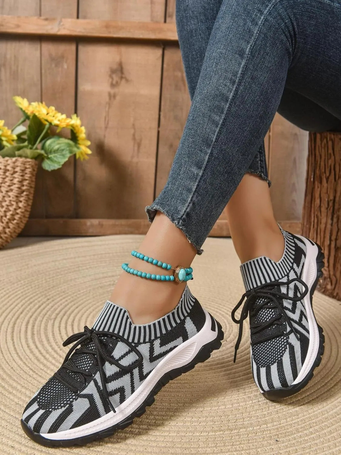 Mesh Knit Lace Up Athletic - Lilixa.store