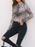Leopard Print Long Sleeve Mock Neck Bodysuit - Lilixa.store