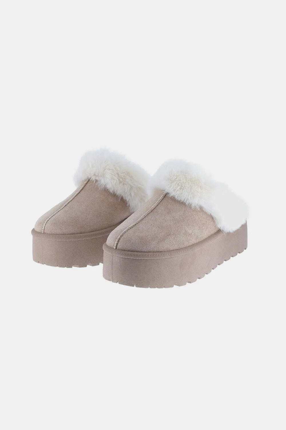 Weeboo Thick Bottom Fur Trim Snow Slippers - Lilixa.store