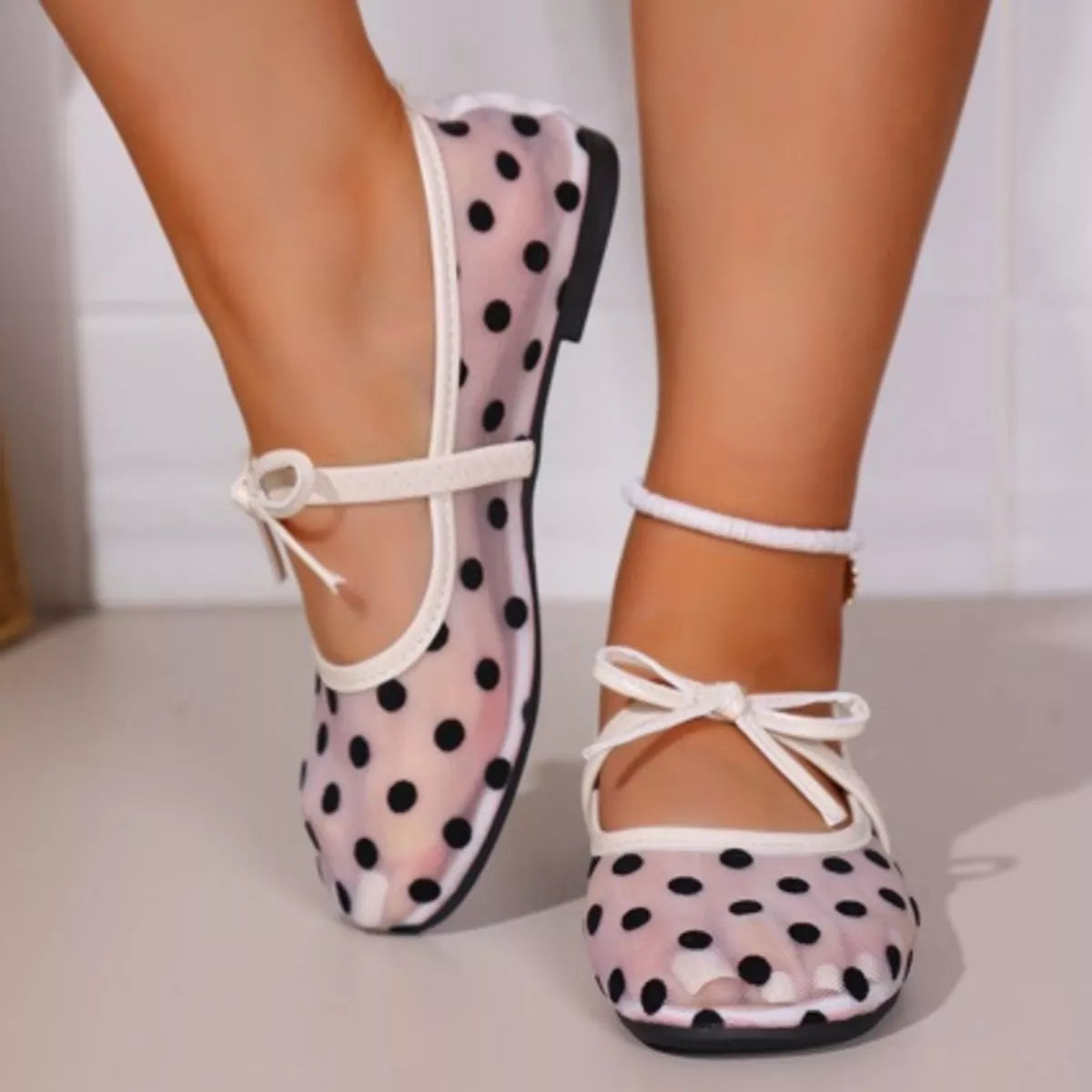Polka Dot Round Toe Slip-Ons - Lilixa.store