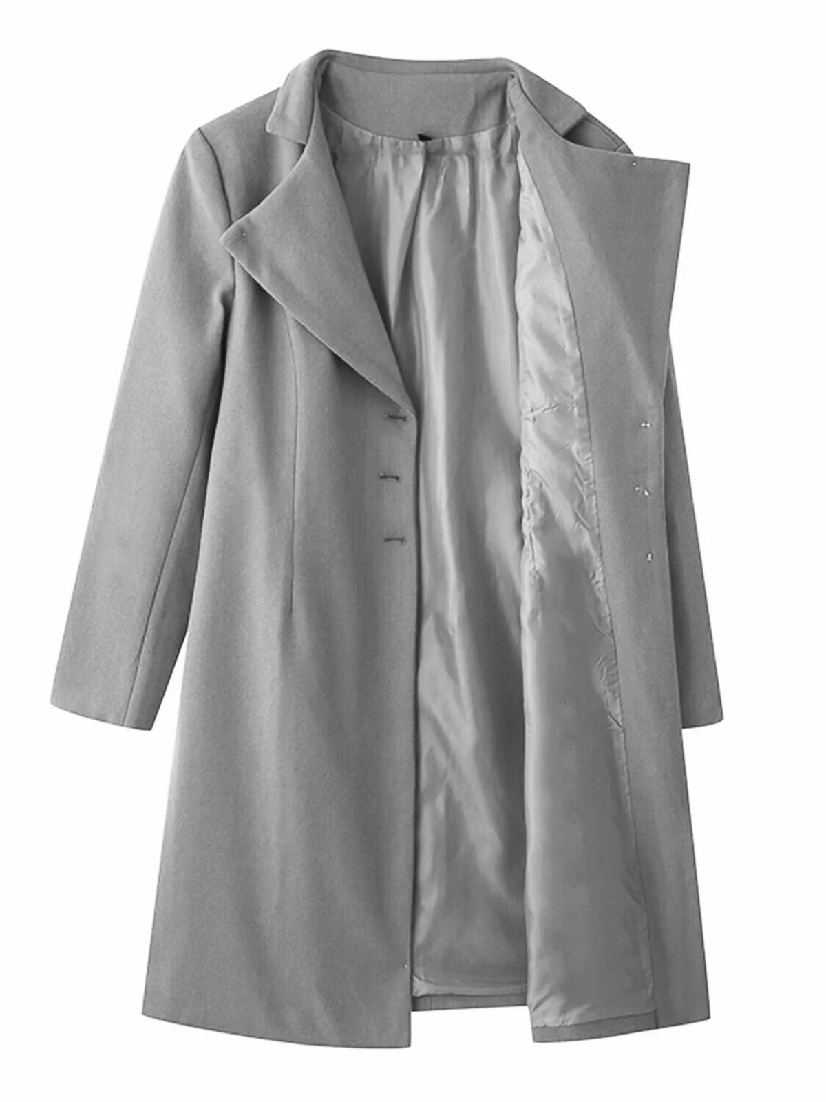 Full Size Single-Breasted Long Sleeve Overcoat Plus Size, view 13