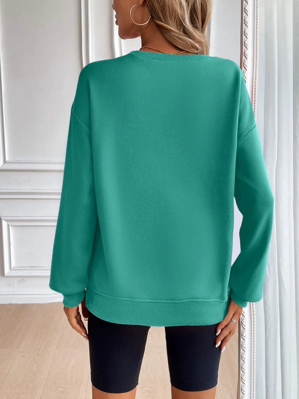 Ivy Lane Round Neck Long Sleeve Sweatshirt - Lilixa.store