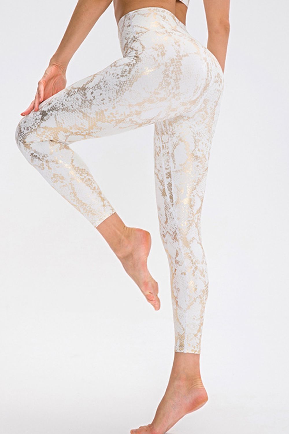 Animal Print Slim Fit Wide Waistband Long Sports Pants - Lilixa.store