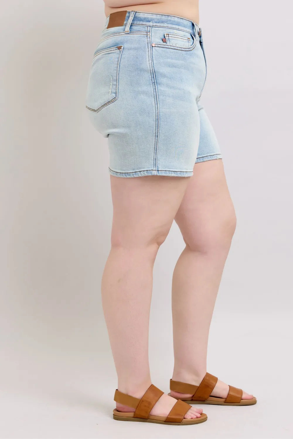 Judy Blue Full Size 2 Button Denim Shorts with Pockets Plus Size - Lilixa.store