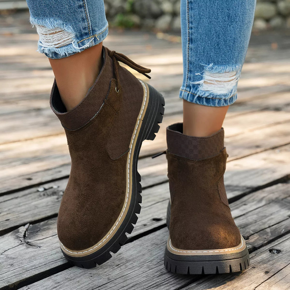 Block Heel Ankle Boots - Lilixa.store