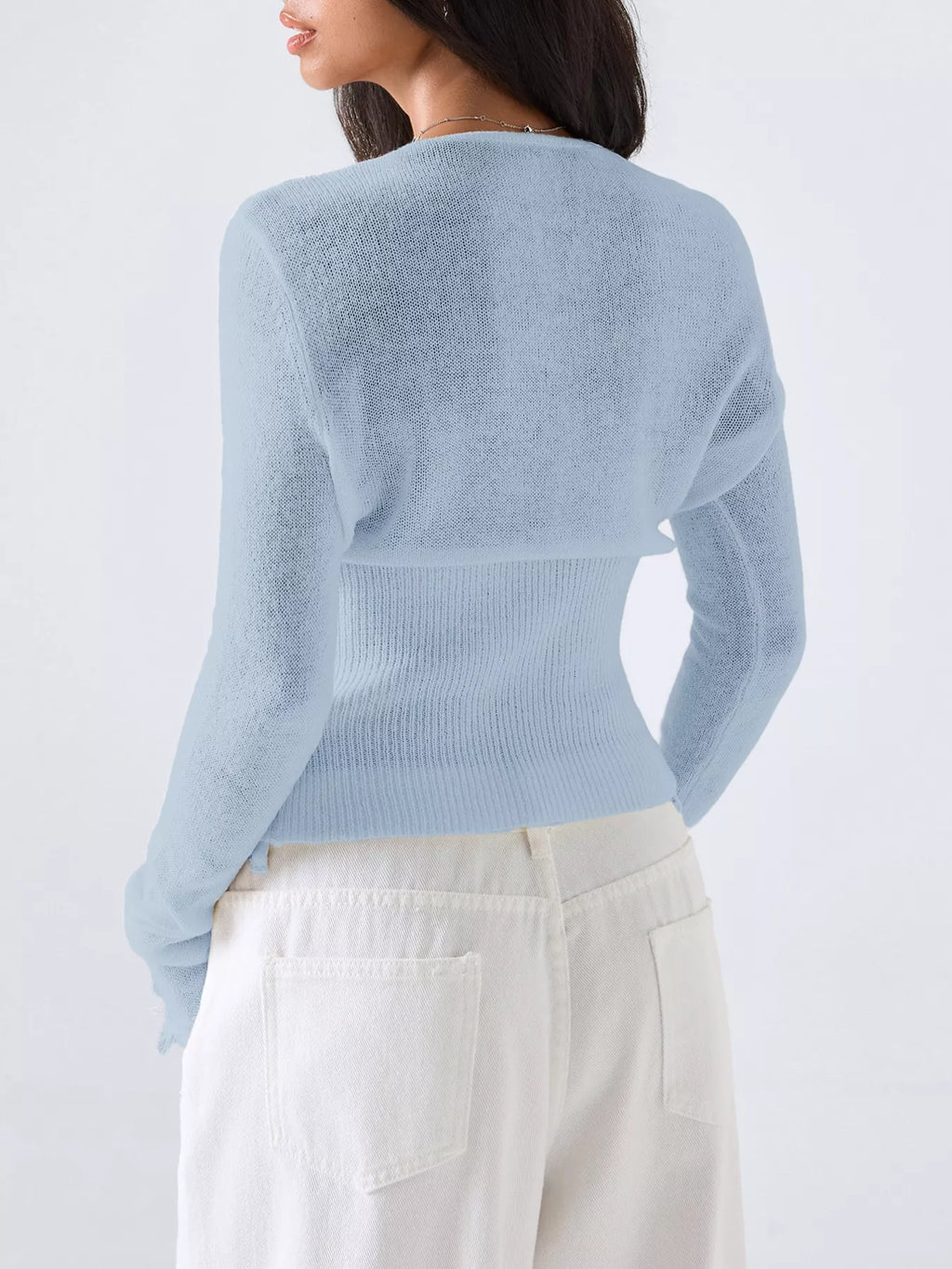 Lace-Trimmed V-Neck Button-Down Cardigan - Lilixa.store