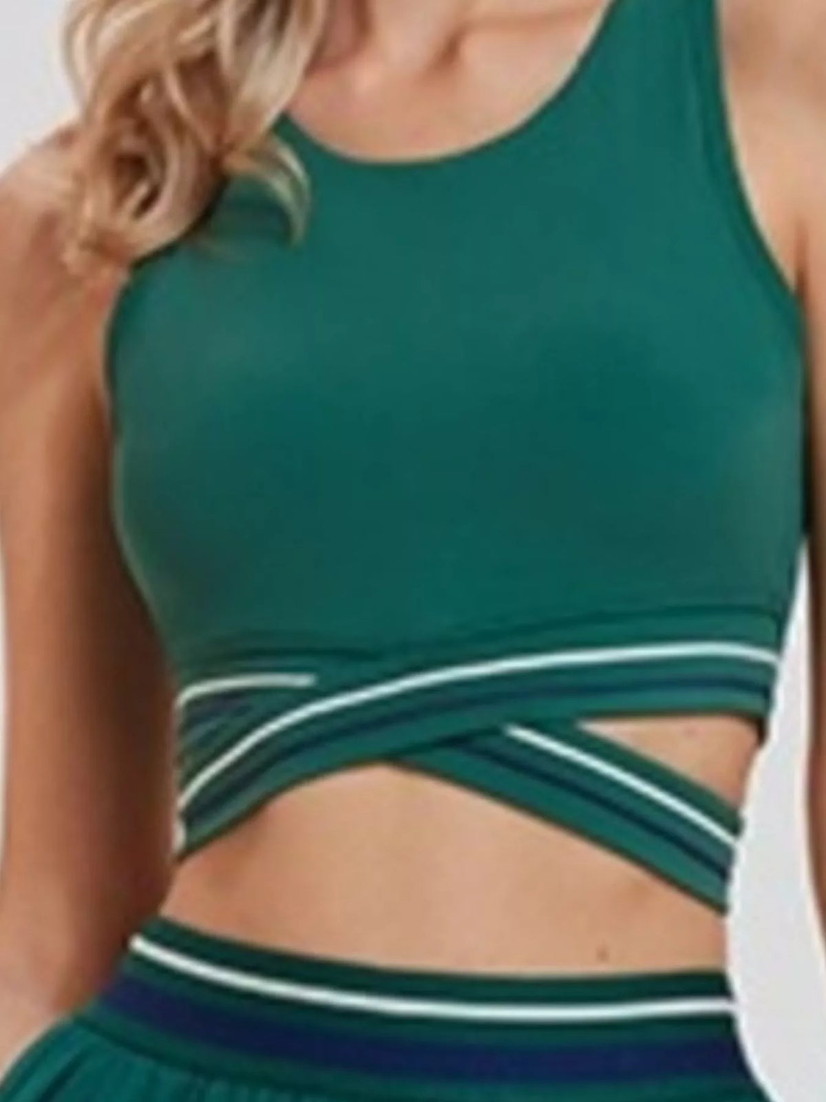Full Size Criss-Cross Hem Active Tank Plus Size - Lilixa.store