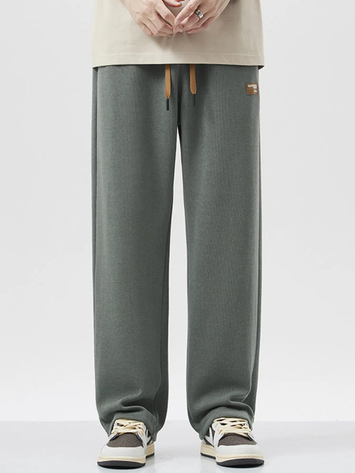 Men's Full Size Drawstring Wide Leg Pants Plus Size in Army Green