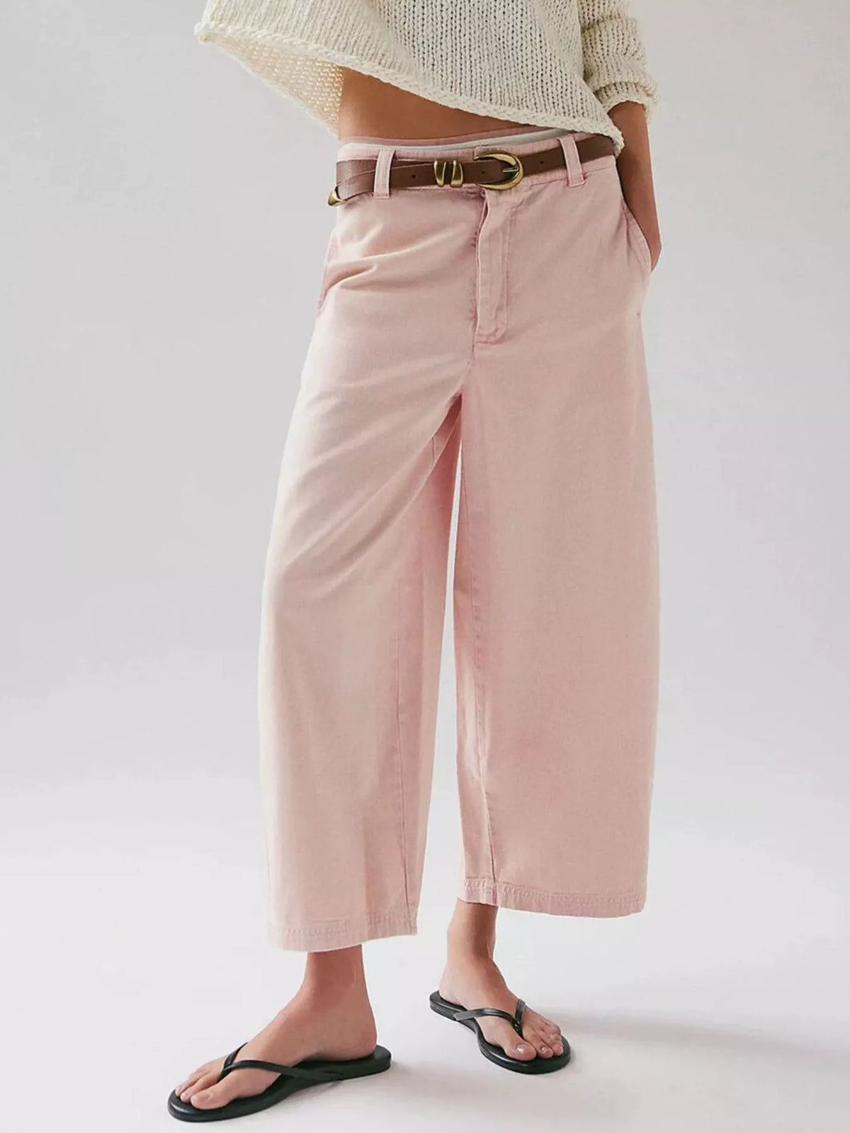 Wide-Leg Cropped Jeans
