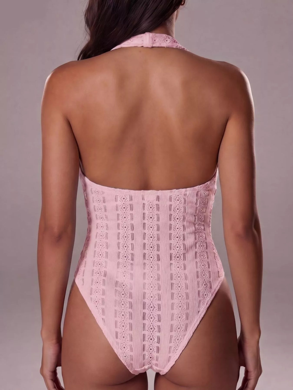 Halter Neck Twisted Front Bodysuit - Lilixa.store