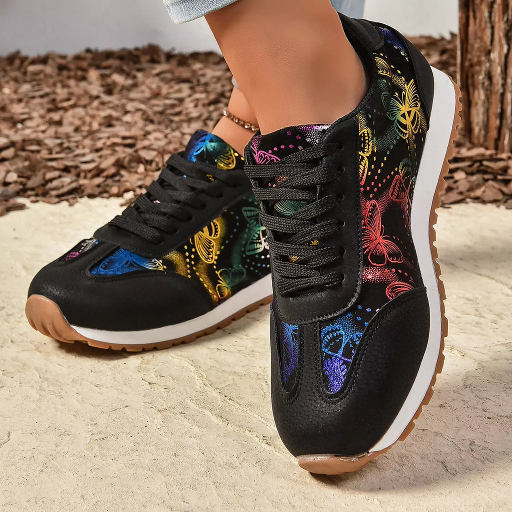 Butterfly Print Casual Sneakers - Lilixa.store