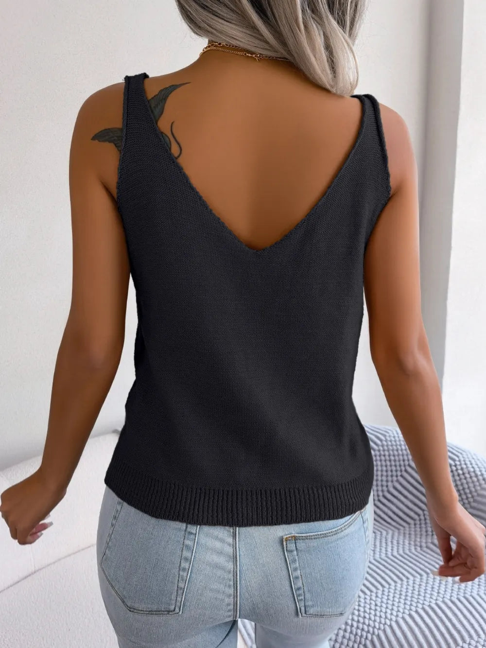 Cable-Knit Scoop Neck Knit Vest, view 15