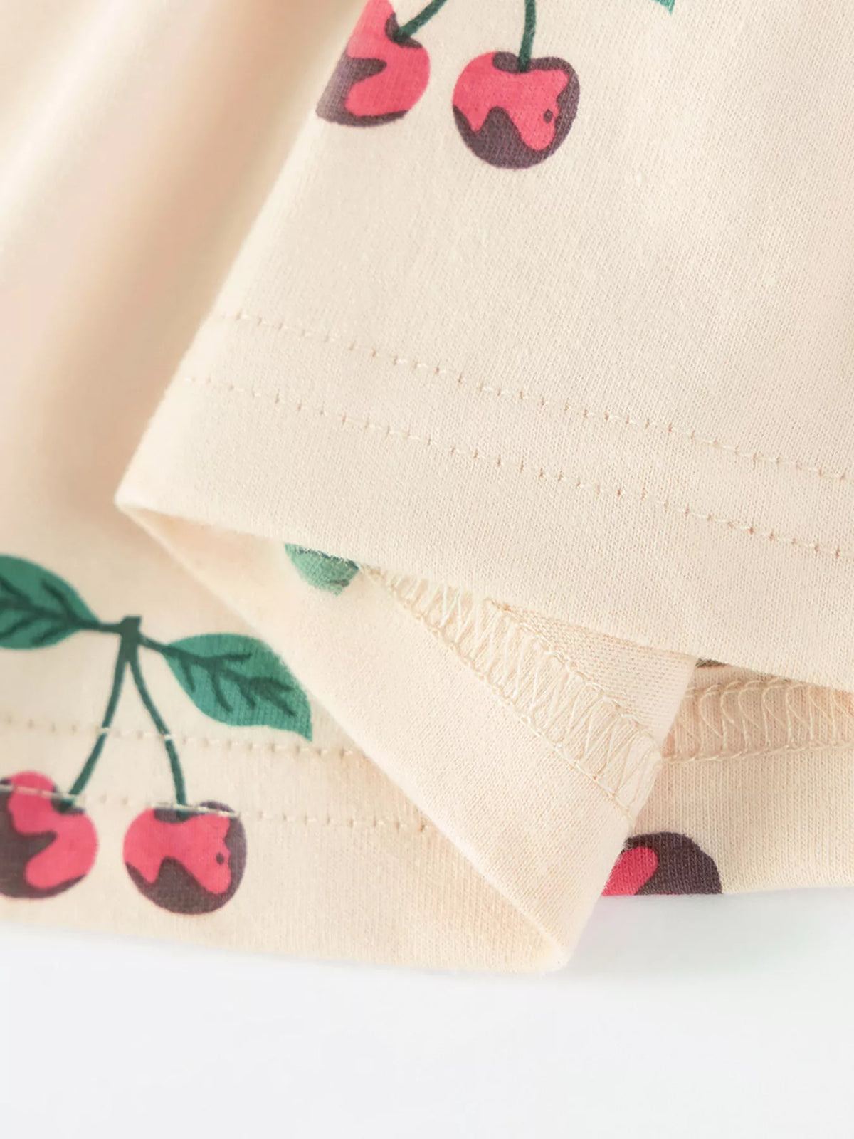 Children's Cherry Print Ruffle Neck Dress - Lilixa.store