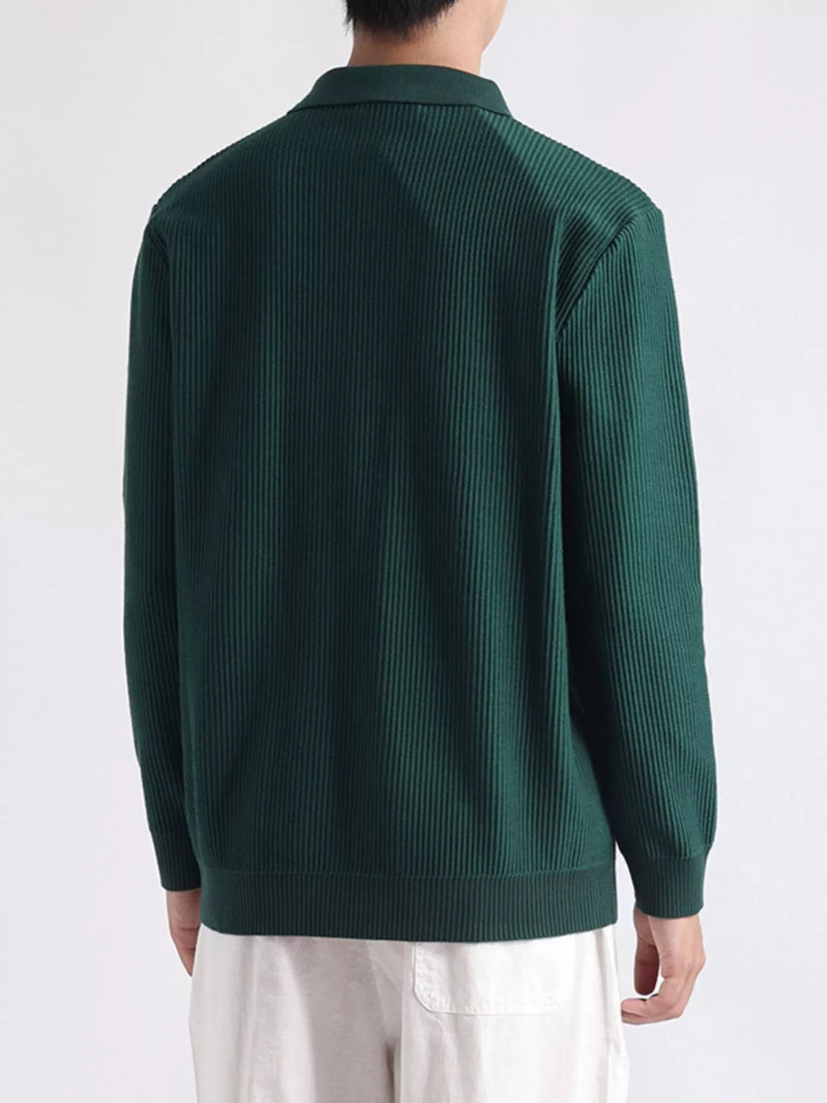 Men's Plus Size Quarter-Zip Ribbed Knit Top