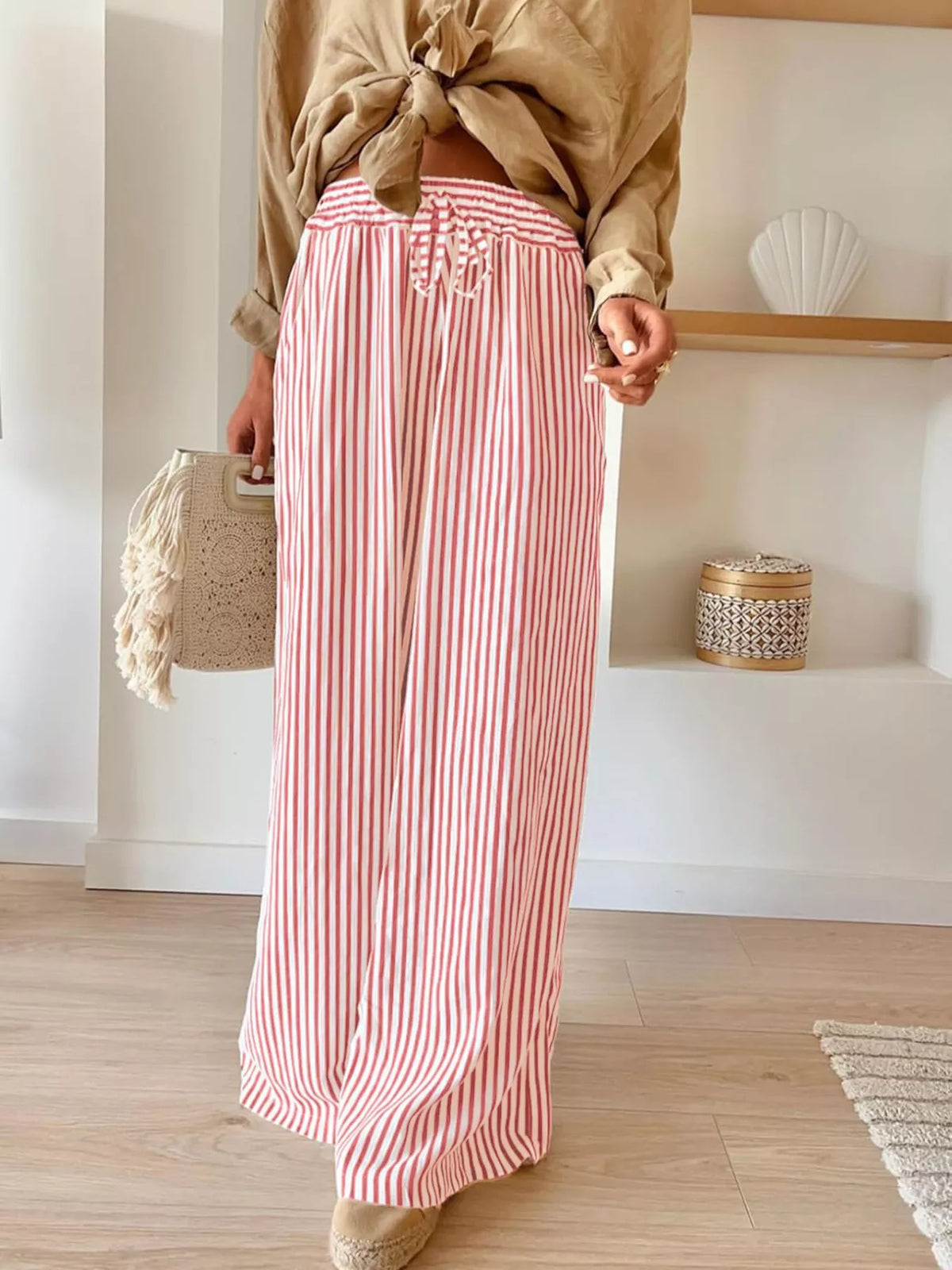 Striped Wide-Leg Pants - Lilixa.store