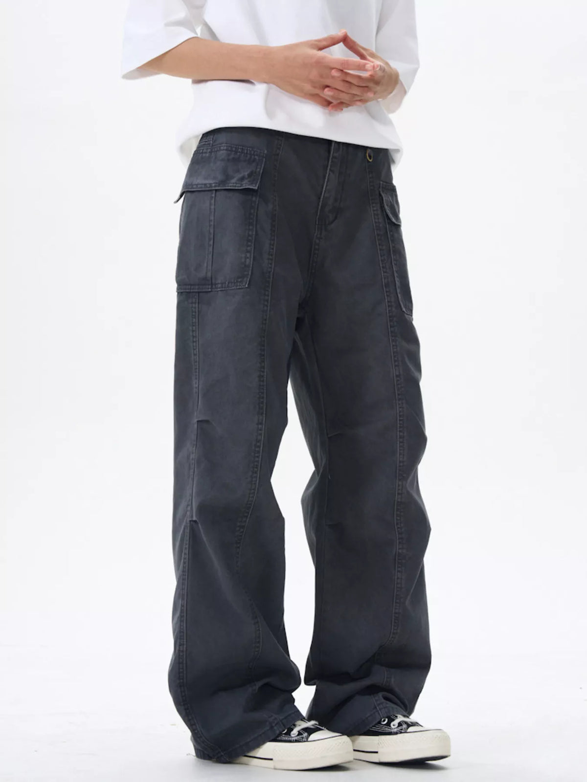 Men's Wide Leg Cargo Pants, view 3