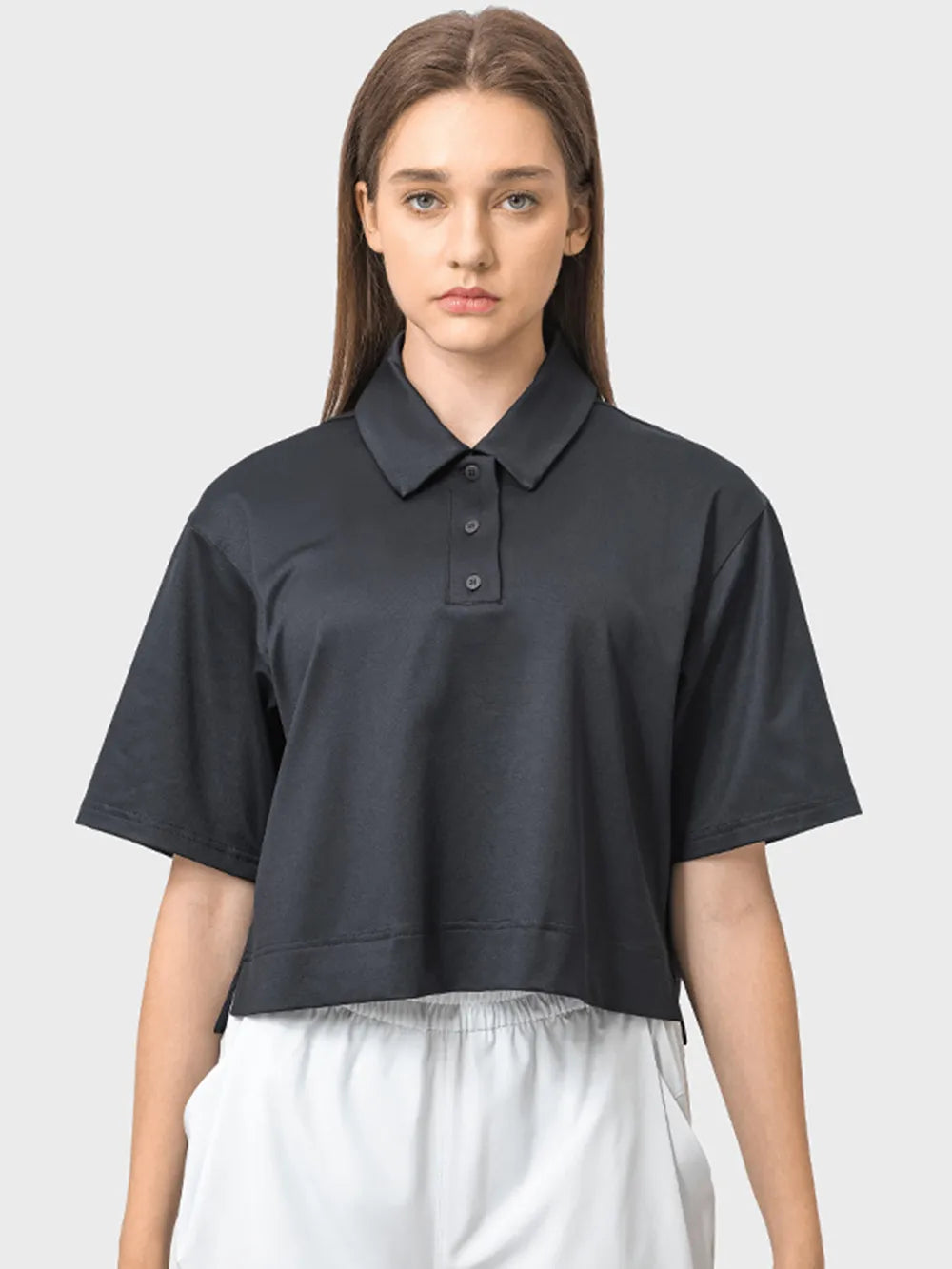Millennia Half Button Short Sleeve Active T-Shirt - Lilixa.store