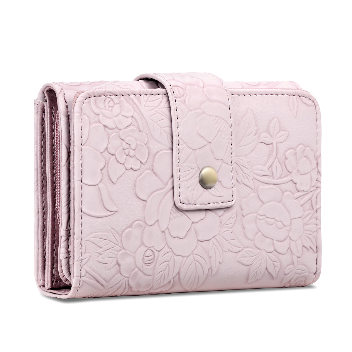 Floral Embossed Leather Wallet