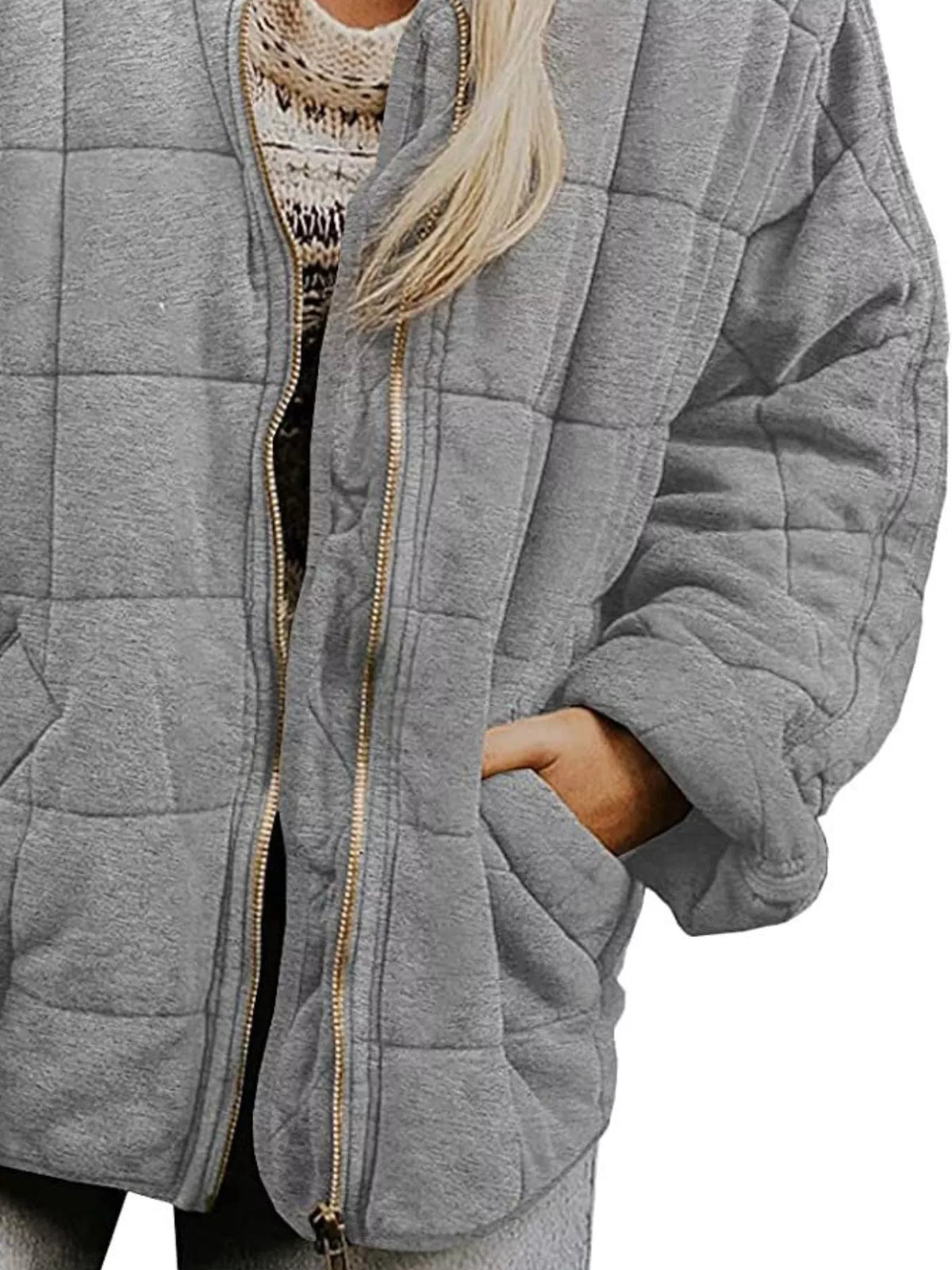 Quilted Zip Up Outerwear, view 9