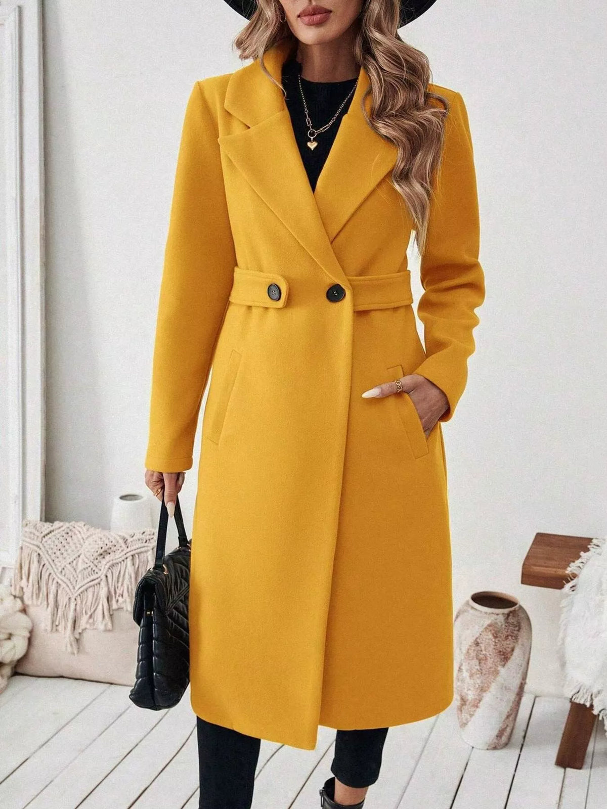 Single-Button Longline Coat - Lilixa.store