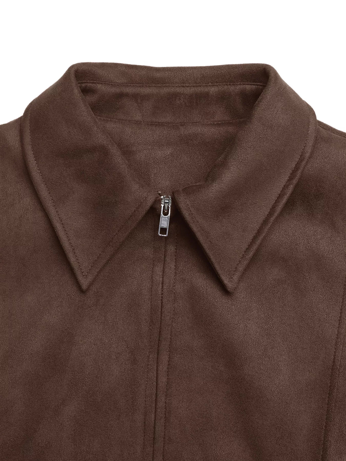 Zip Up Long Sleeve Jacket in Brown, view 10