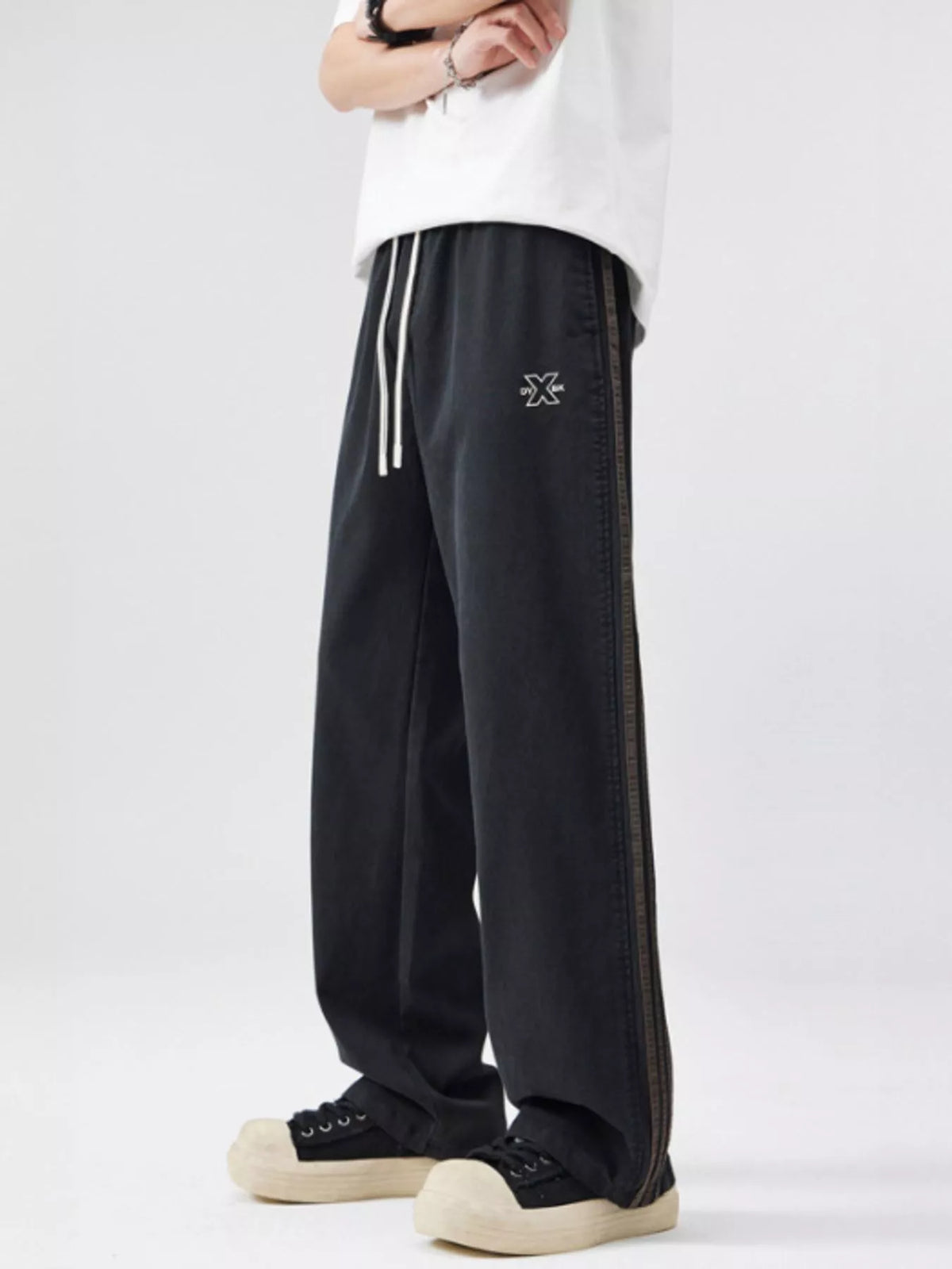 Men's Full Size Drawstring Wide Leg Pants Plus Size, view 3