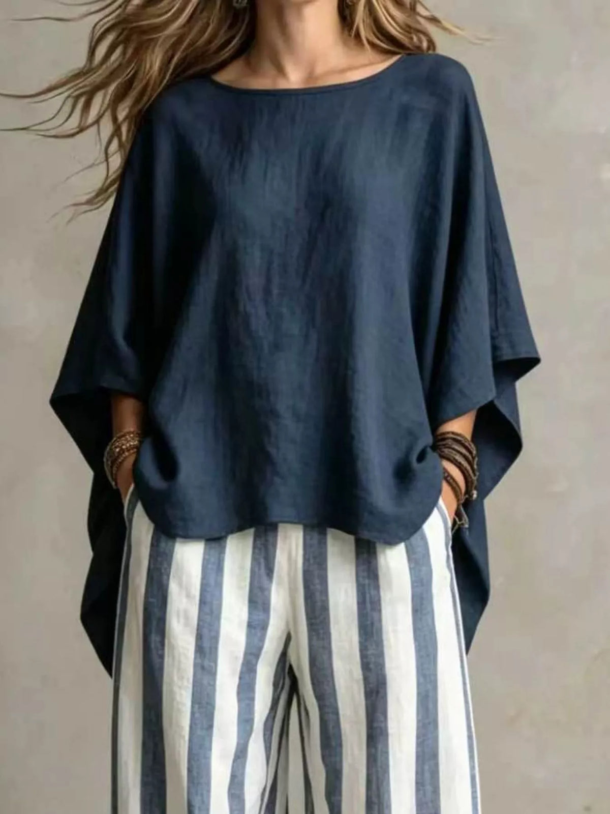 Full Size Solid Color Top and Pants Set Plus Size - Lilixa.store