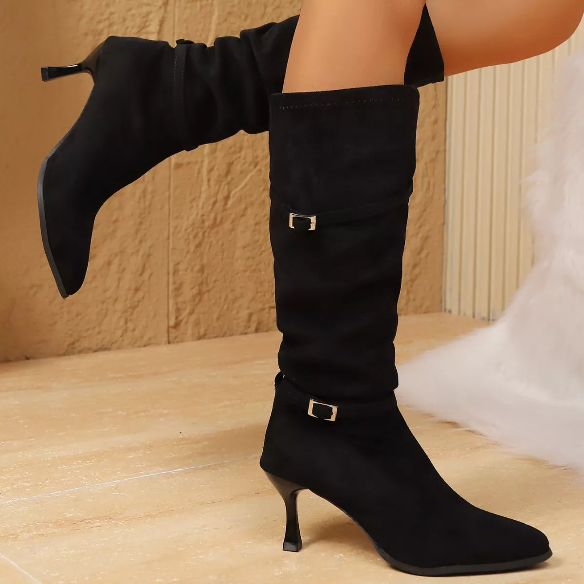 Point Toe Kitten Heels Boots - Lilixa.store