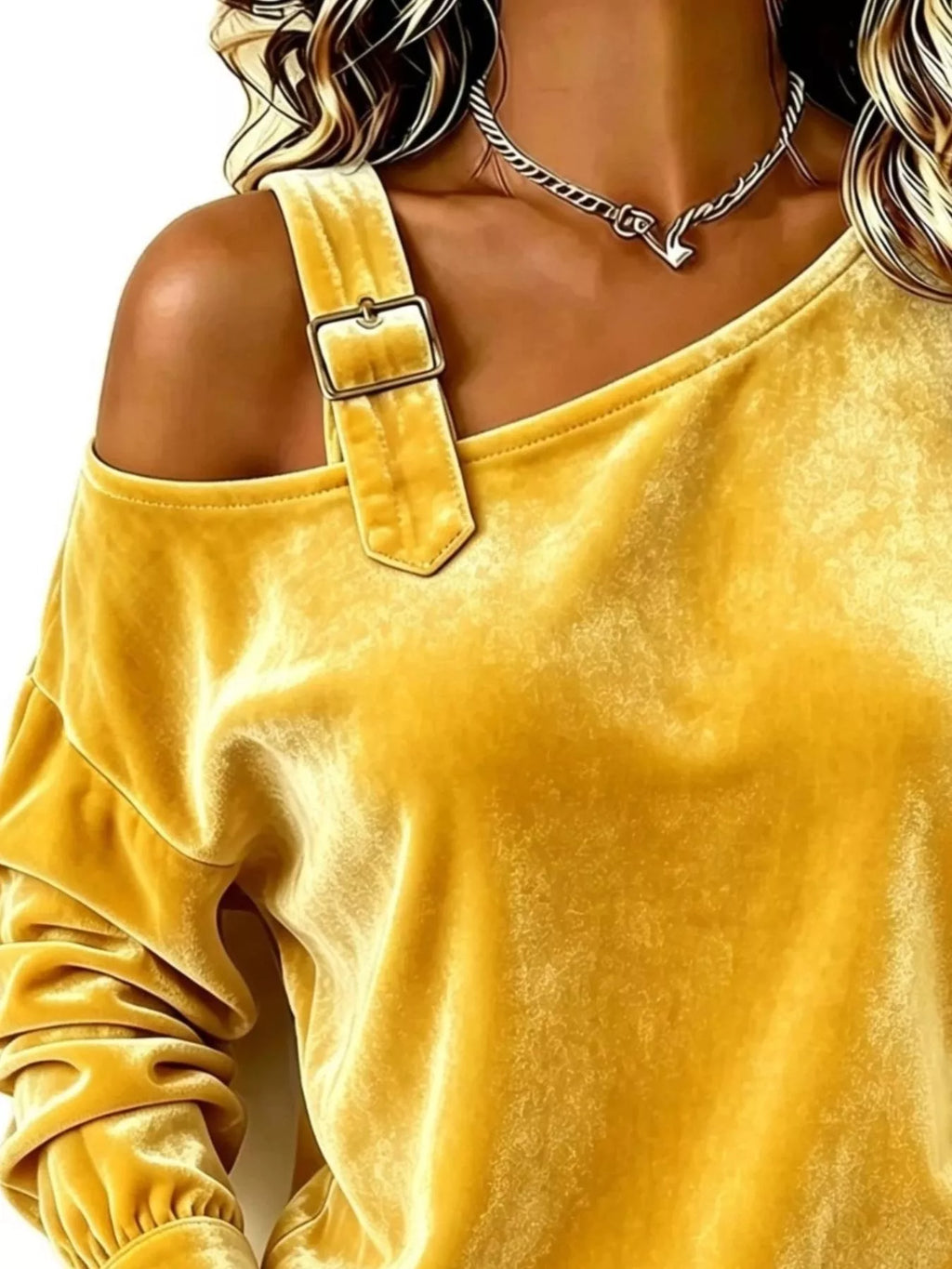 Full Size Asymmetrical Neck Long Sleeve Sweatshirt Plus Size - Lilixa.store
