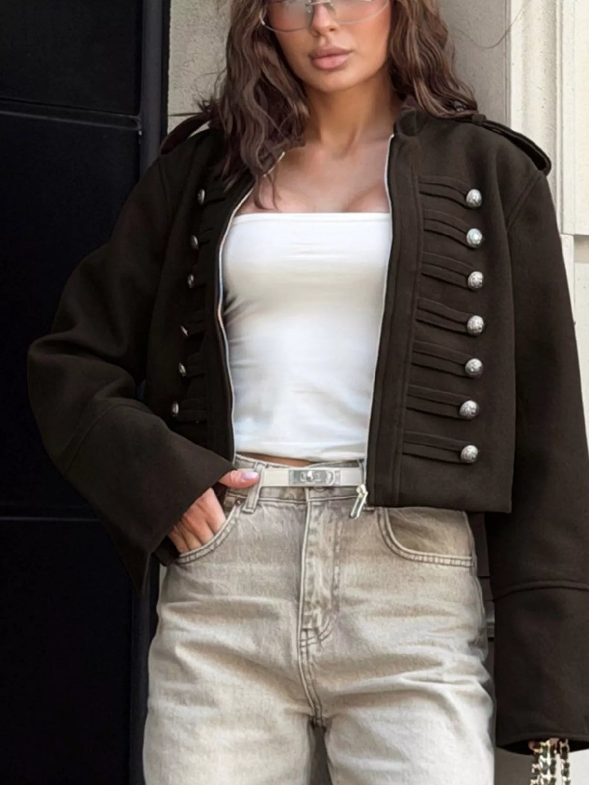 Zip Up Cropped Jacket - Lilixa.store