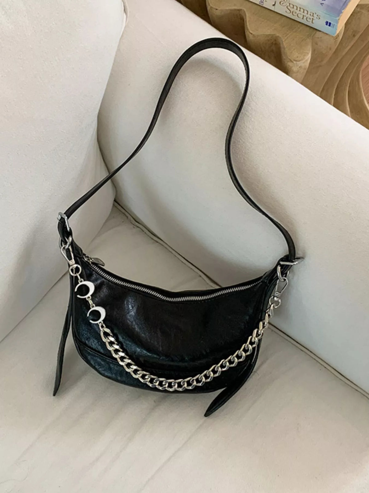 Crescent PU Leather Crossbody Bag - Lilixa.store