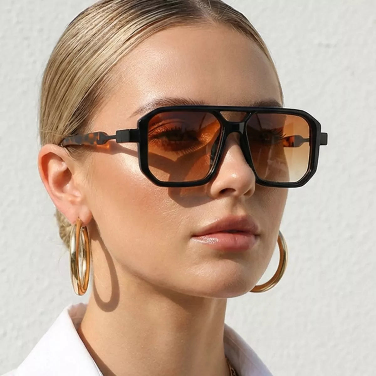 Oversized Square Sunglasses with Gradient Lenses - Lilixa.store