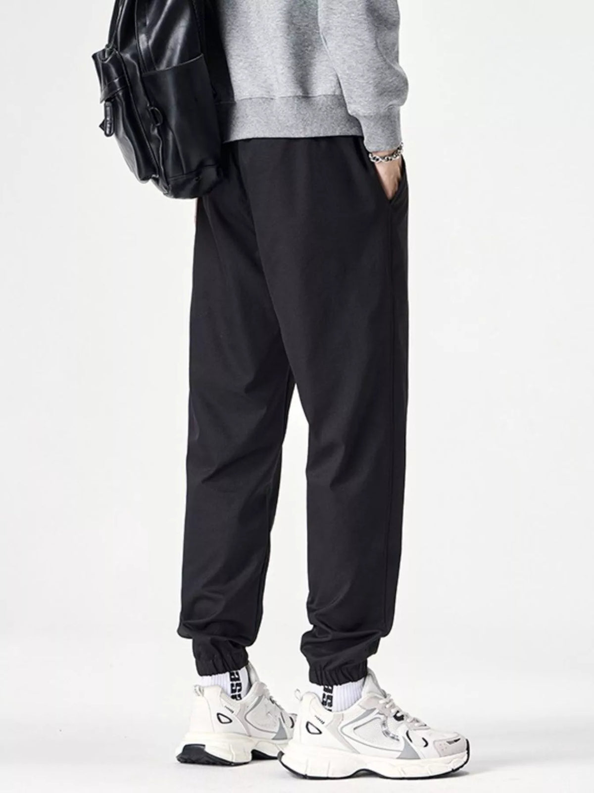 Men's Plus Size Drawstring Wide Leg Joggers, view 2