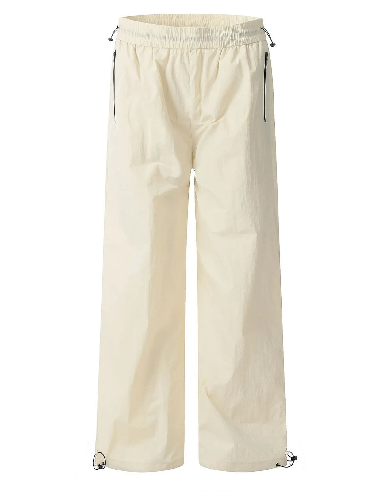 Men's Lightweight Wide-Leg Drawstring Pants in Black