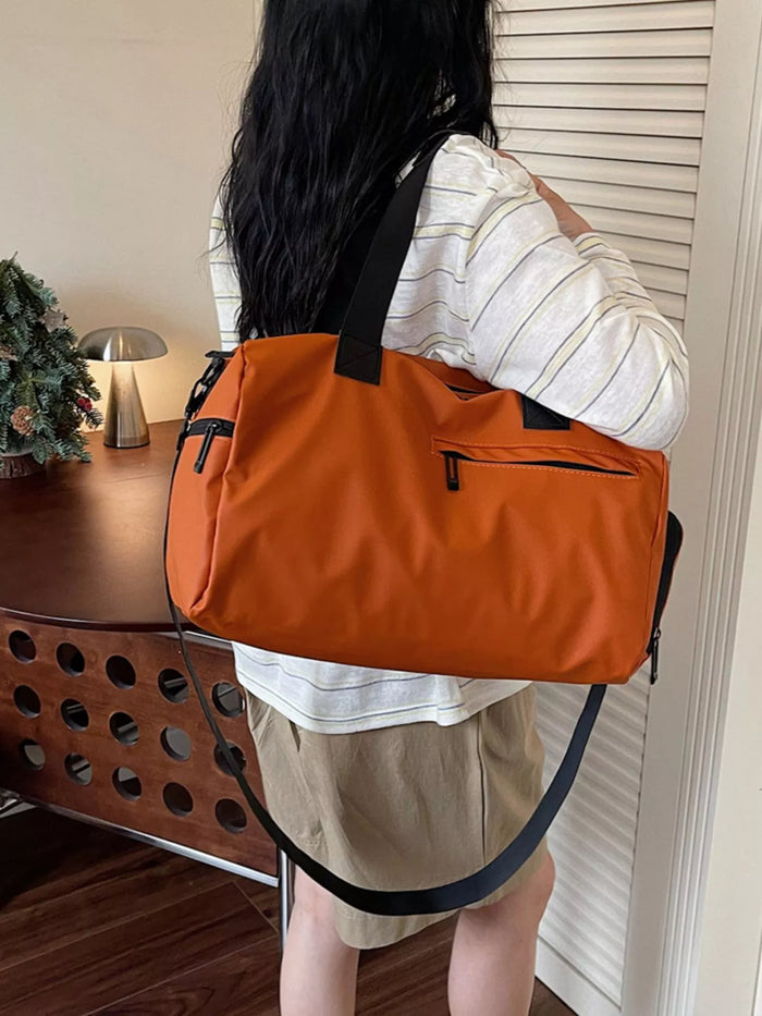 Lightweight Multi-Pocket Travel Bag in Orange