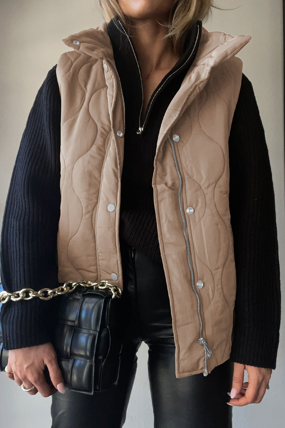 Collared Neck Vest with Pockets, view 14