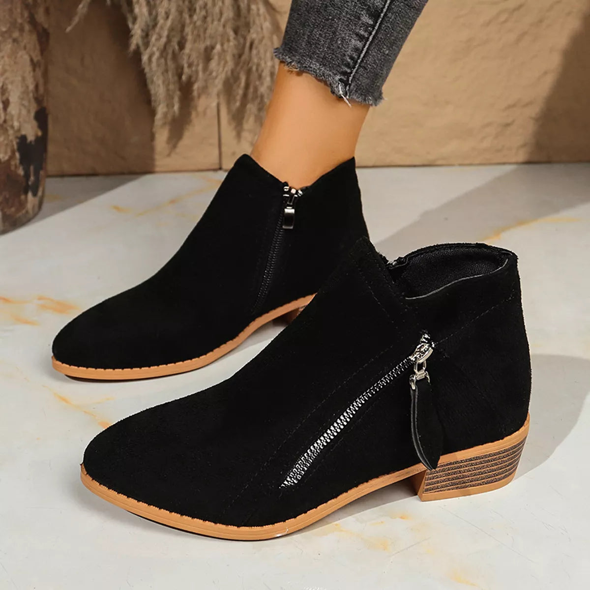 Point Toe Block Heels Boots - Lilixa.store