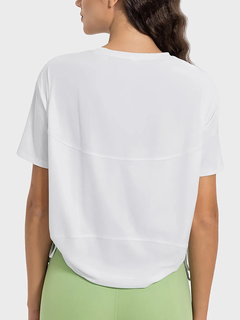 Millennia Drawstring Round Neck Short Sleeve Active T-Shirt - Lilixa.store