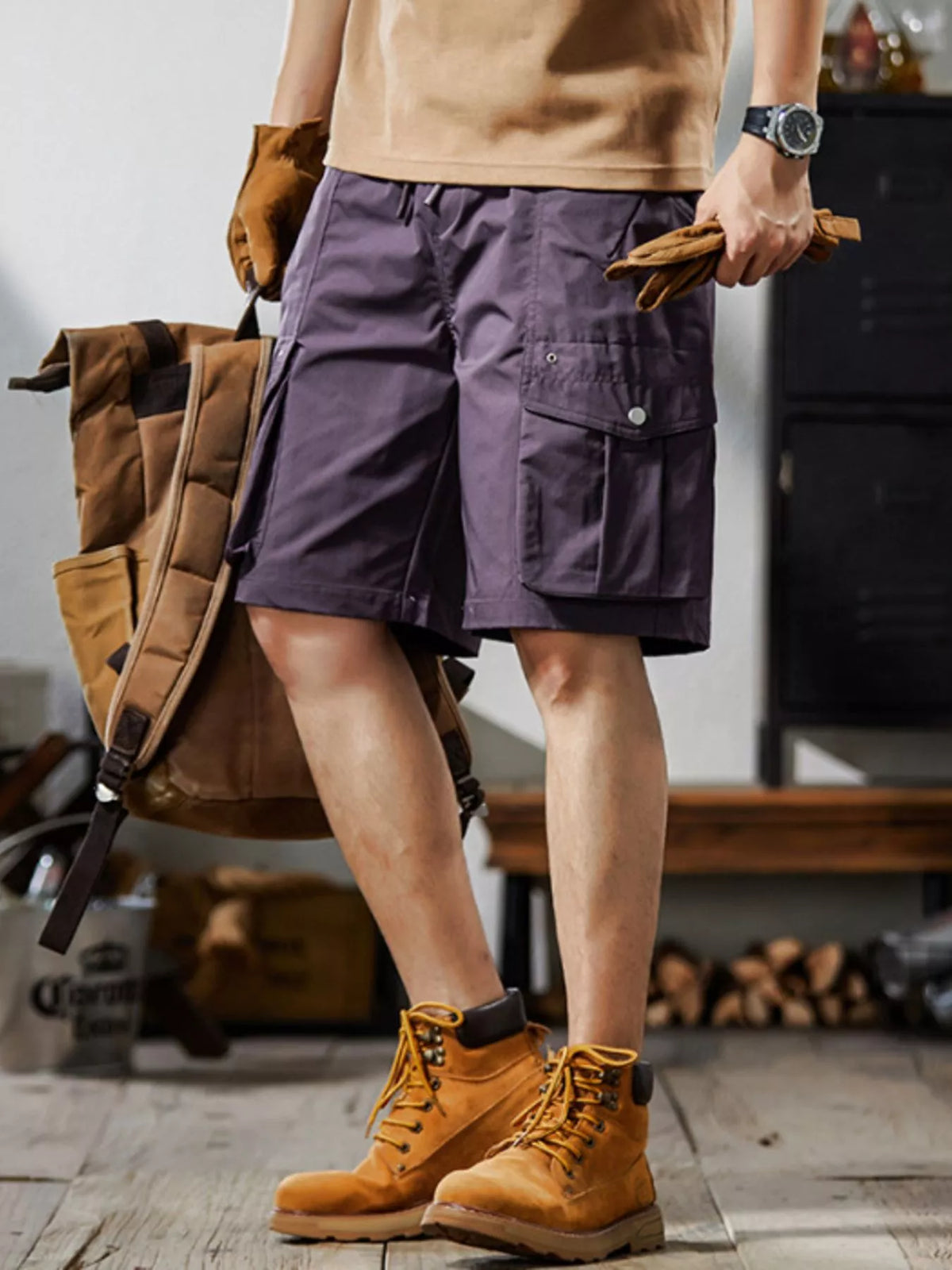 Men's Plus Size Loose Fit Cargo Shorts, view 2