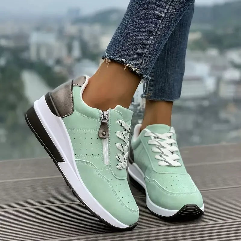 Round Toe Lace Up Sneakers - Lilixa.store
